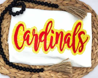 Embroidered Sequin Cardinals Shirt: Baseball Fan Apparel