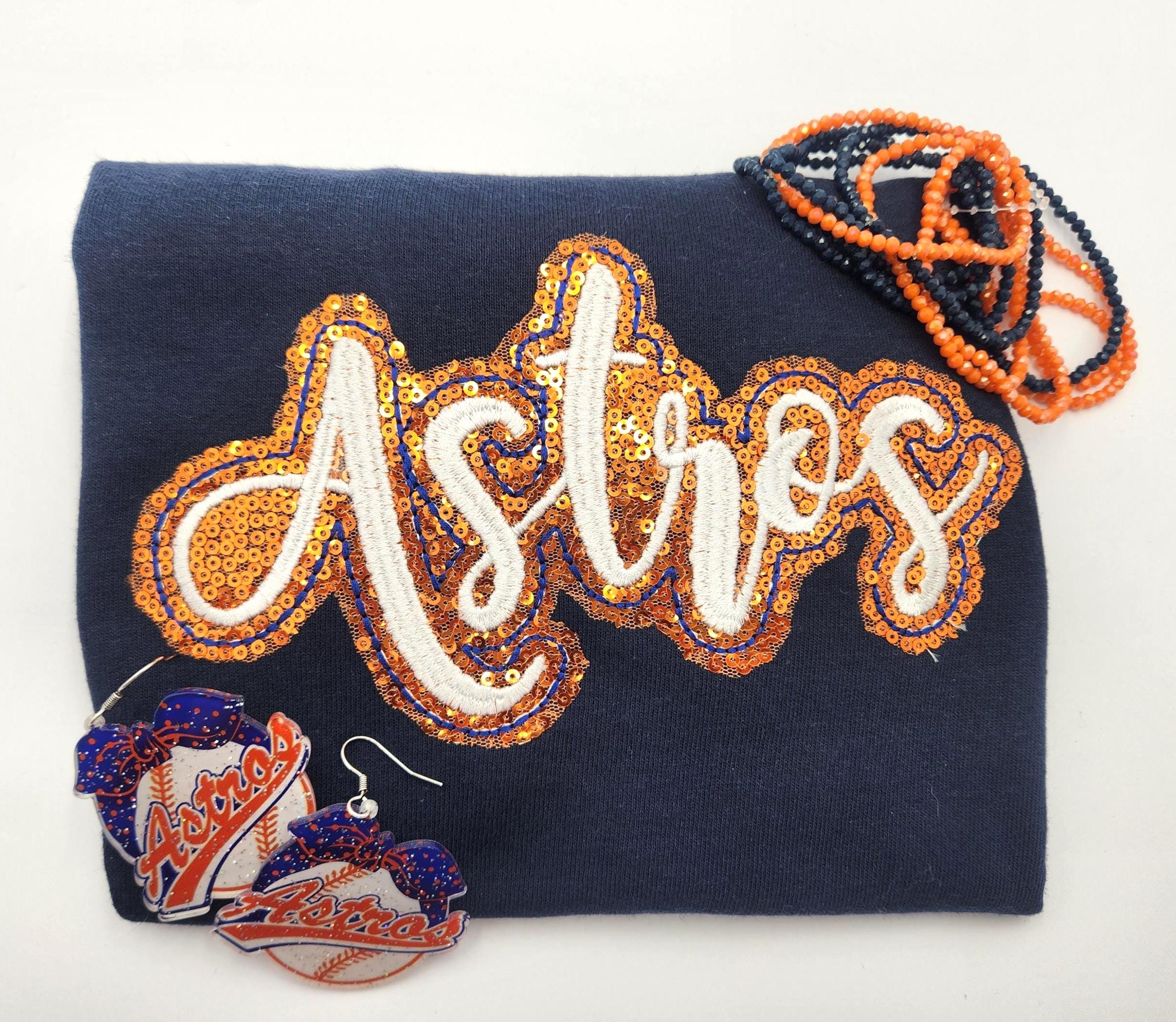 T-shirt Femme Bling Houston Astros 5th & Ocean - Neuf Avec étiquettes (NWT) - Manches Courtes
