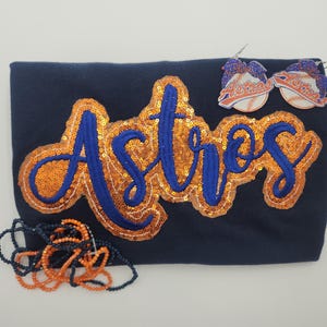 Astros Sequin Applique Shirt: Baseball Fan Gear