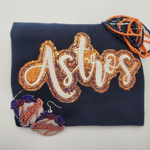 Astros Sequin Applique Shirt: Baseball Fan Gear