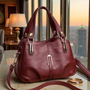 FUXIU Mini borsa a tracolla da donna con tracolla regolabile e manici superiori, mini borsa a tracolla in pelle, Verde