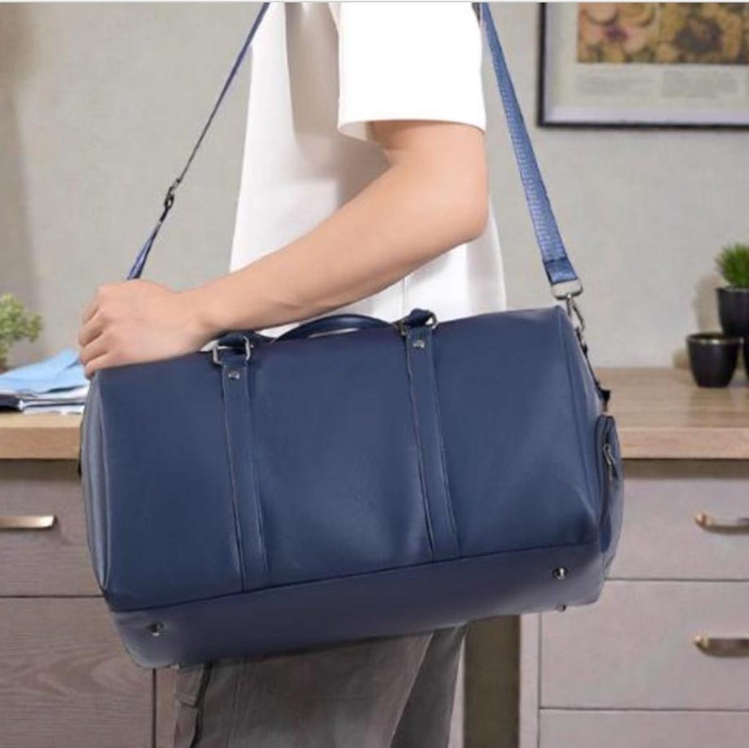 Pu Weekender PU Leather Weekender Duffle Bag | Large Travel Gym Overnight Carry on ...