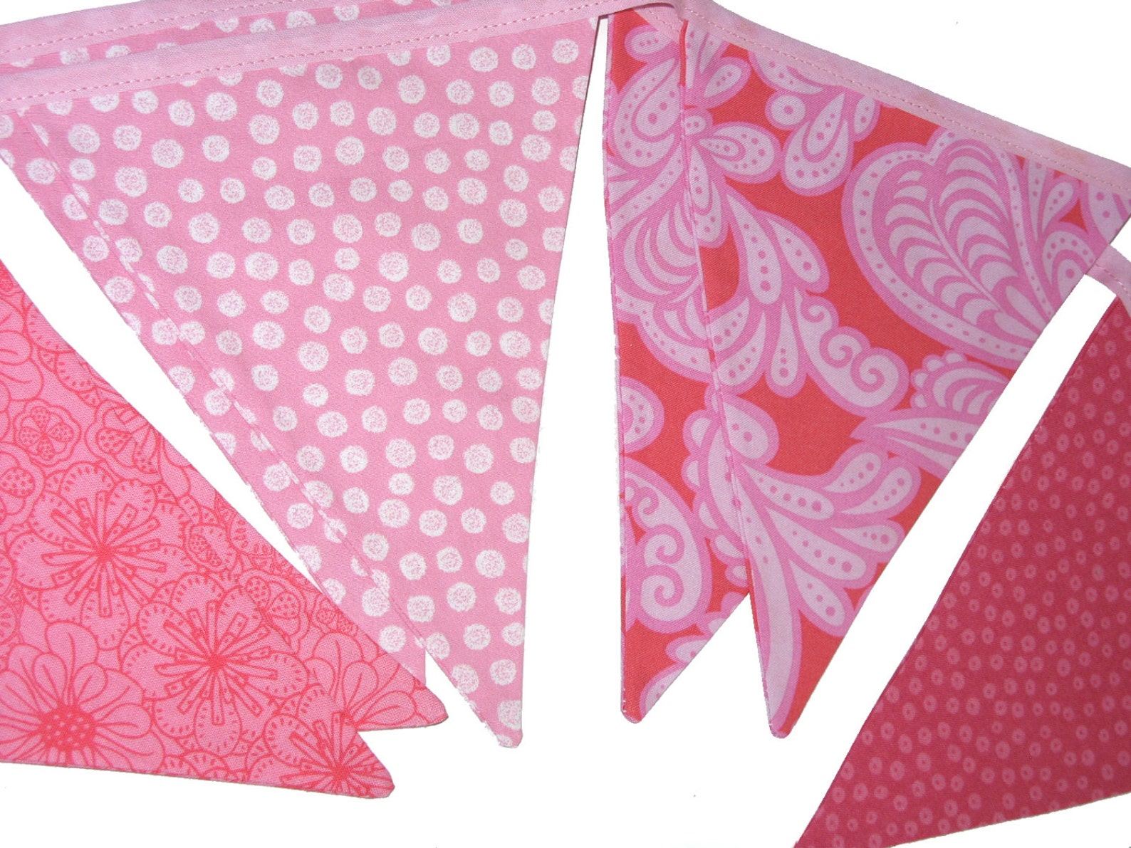 Pretty Pink Flag Bunting for Girls. HANDMADE . Wall hanging Etsy
