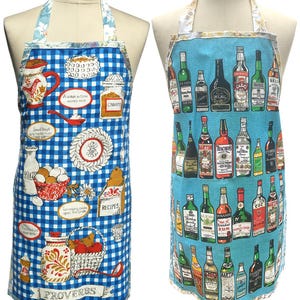 Upcycled Tea Towel APRON, Kitchen PROVERBS or Alcohol SPIRITS Bottles Linen Ladies Kitchen , Birthday, Christmas, Australian Made