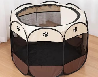 Foldable Pet Playpen - Portable Octagonal Design for Dogs & Cats