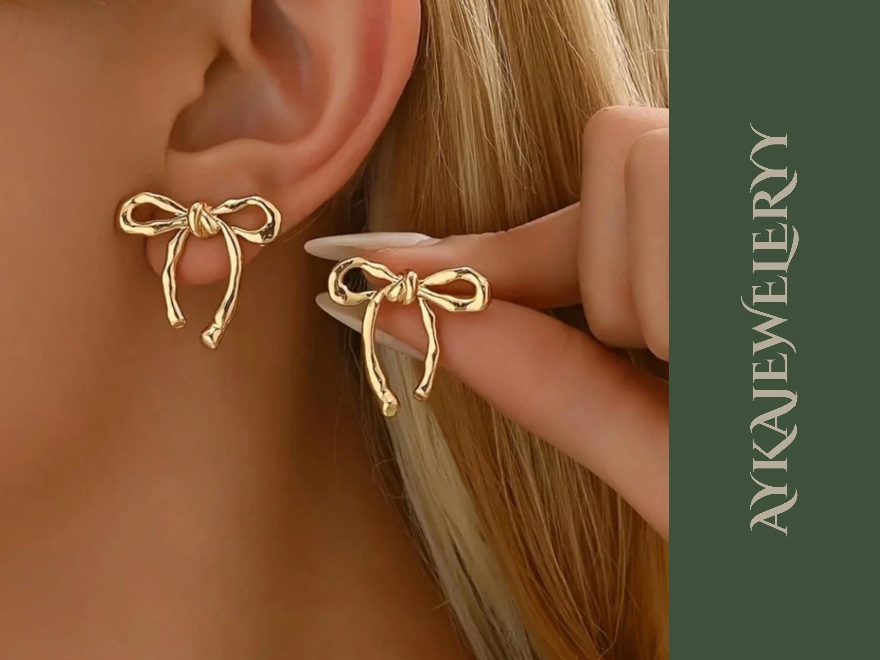 Boucles D'oreilles Vintage Nœud Texturé - Argenté - Occasion