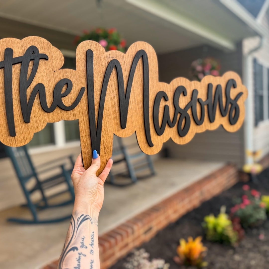 Custom Family Name Sign – | Layered Wood Wall Decor” - Etsy