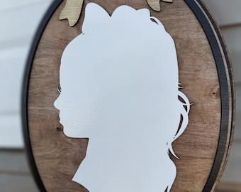 Personalized Wooden Silhouette Portrait | Custom Child Profile Sign | Handcrafted Keepsake
