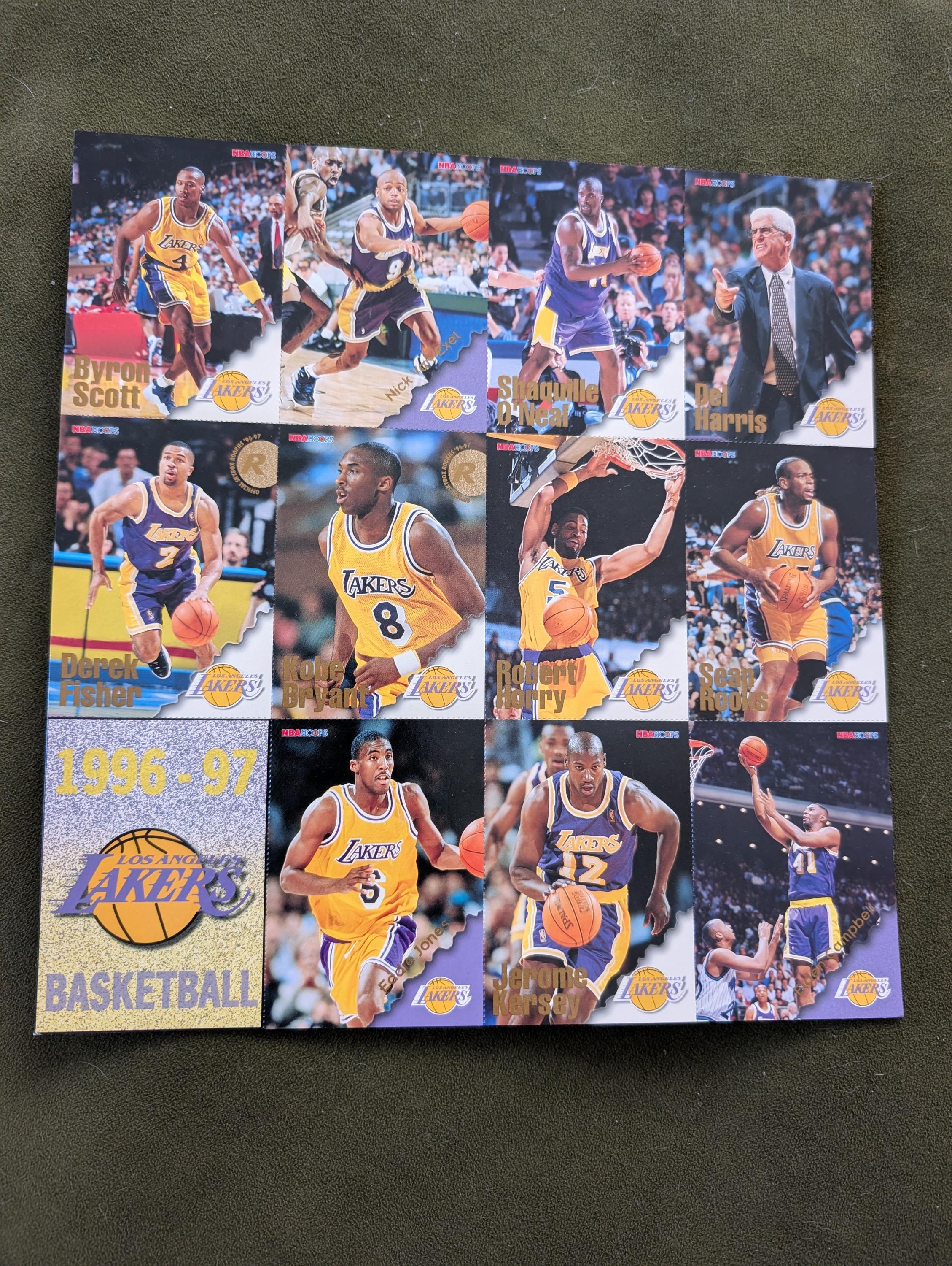 1996-97 NBA Hoops Los Angeles Lakers Subway Uncut Sheet | Kobe