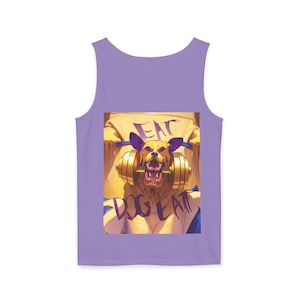 Camiseta sin mangas unisex "Eat Dog Eat Omega Psi Phi Gain Gang Fitness Workout", teñida en prenda, sin mangas, musculosa, para gimnasio, entrenamiento