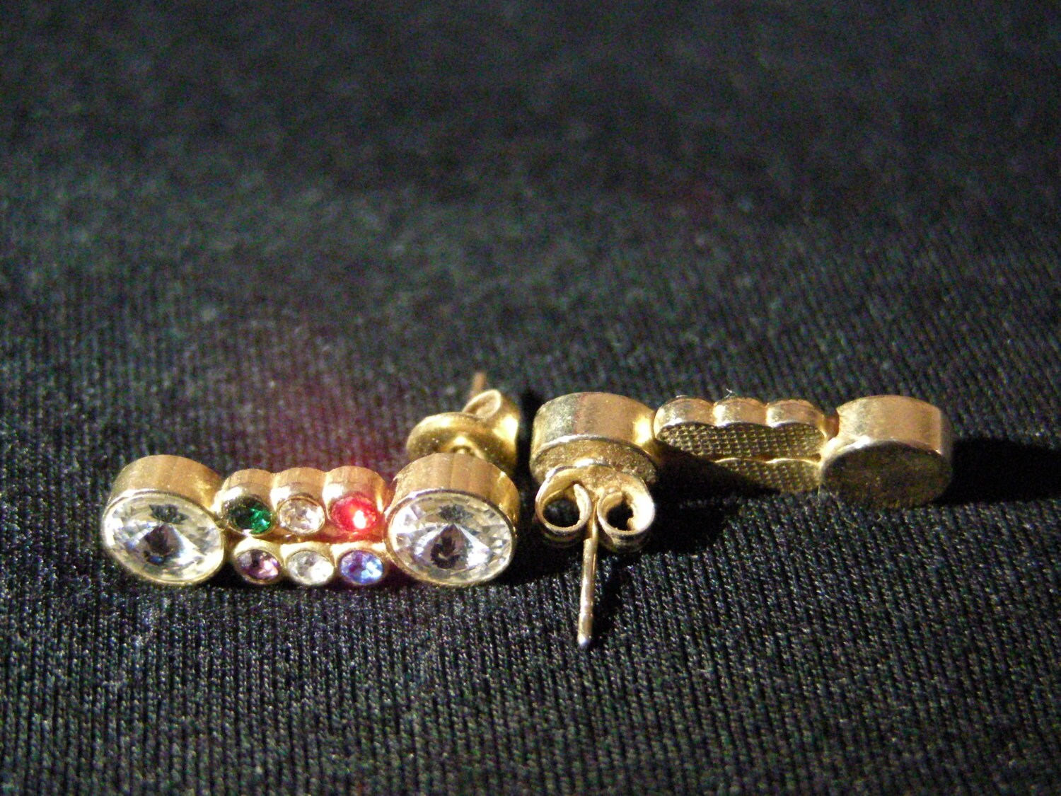 Rhinestone Earrings Multicolorvintagezero Shipping Charge - Etsy
