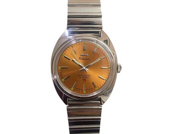 Vintage HMT Kohinoor Mechanical Watch| Indian Classic | 17 Jewels Para Shock | Orange Sun burst Dial |Hand Winding Watch | Eid Special Offer