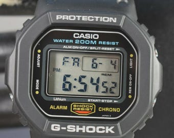 Casio G-Shock DW-5600C vintage, módulo 691 - 1987, fundo de rosca original - Japão A - Modelo Speed totalmente restaurado para colecionadores