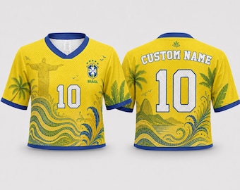 Samba Style Brazil World Cup 2026 Crop Top Jersey, Soccer Fan Tee