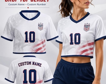 Patriotic Vibe USA World Cup 2026 Crop Top Jersey, Sporty Tee