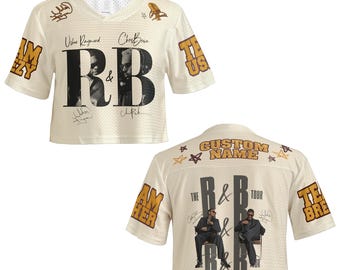 There Are Real Photos - Personalized Usher Chris Brown Croptop Jersey, Trendy Streetwear Top