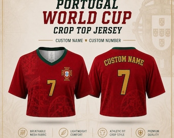 Stadium Outfit Ready Portugal Crop Top Jersey, 2026 Soccer Fan Top