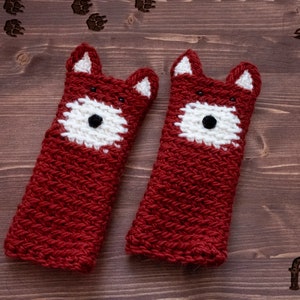 Fox Fingerless Gloves Handmade Free Shipping Worldwide image 3