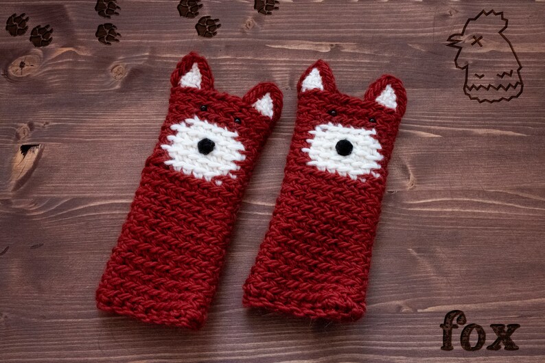 Fox Fingerless Gloves Handmade Free Shipping Worldwide image 3