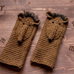 Tapir Fingerless Gloves Handmade Free Shipping Worldwide image 3