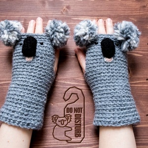 Koala Fingerless Gloves Handmade Free Shipping Worldwide image 1