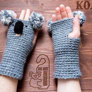 Koala Fingerless Gloves Handmade Free Shipping Worldwide image 2