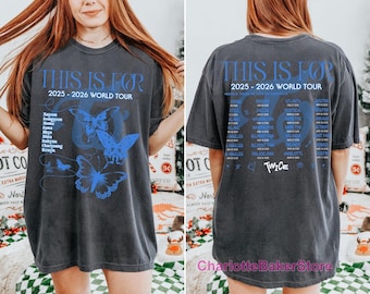2 Sided TWICE Retro World Tour T-Shirt, Kpop Band Merch, 2025 Concert Apparel, Youth Tee
