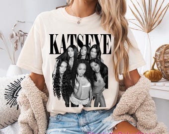 Vintage Katseye Pink Portrait Shirt, Custom Vintage Washed Tee, Katseye Music Lover Gift