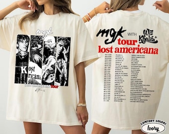 Comfort Colors MGK Shirt, MGK Wiz Khalifa Lost Americana Tour Tee, Tshirt, Sweatshirt