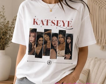 Katseye Pink Portrait Shirt, Custom Vintage Washed Tee, Girl Group Music Lover Gift, Hoodie, Youth Tee