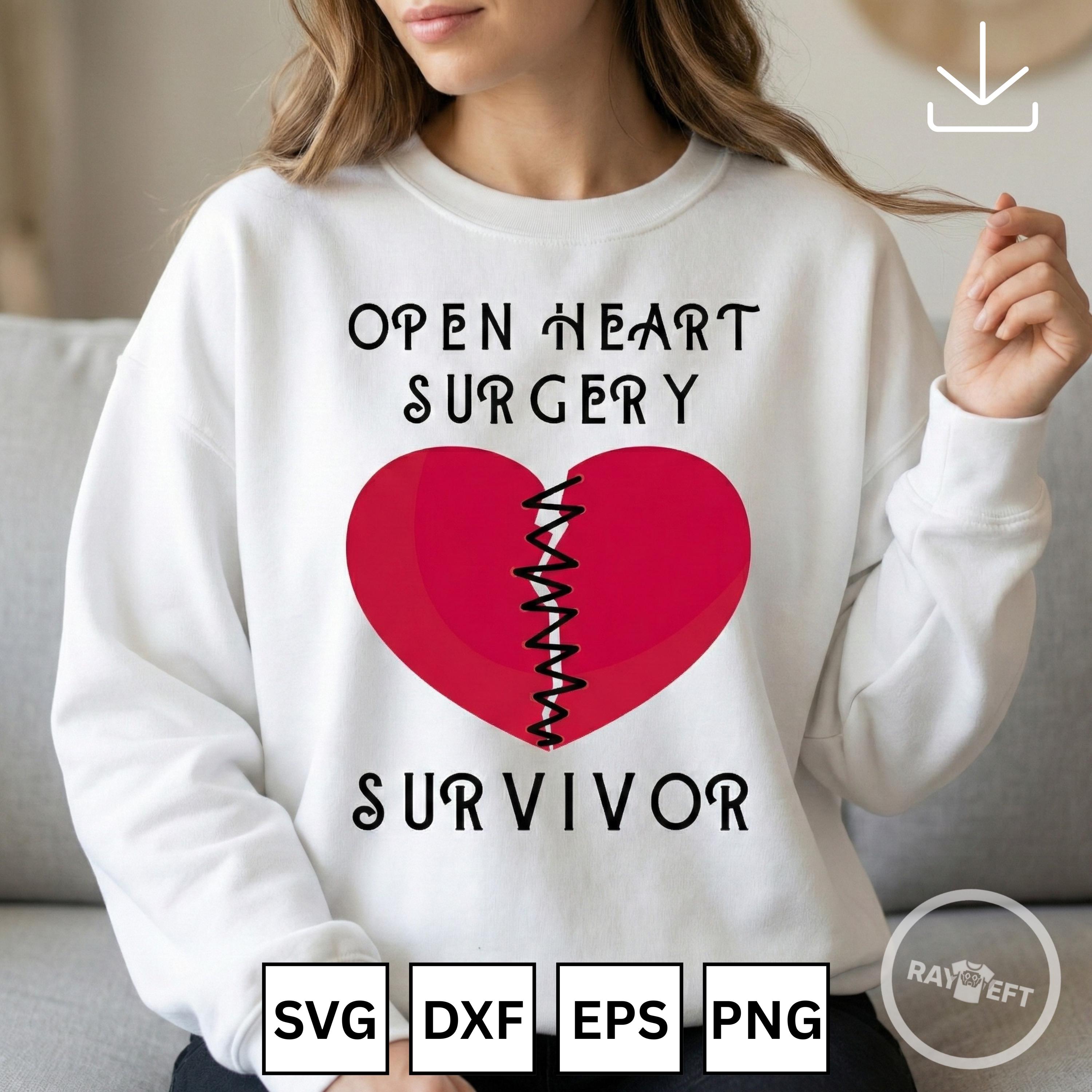 Open Heart Surgery Survivor SVG PNG | Survived Open Heart Surgery ...