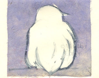 Bird Print Monotype "Rest II" with Chin Collé