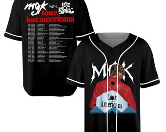 MGK Lost Americana Tour Baseball Jersey, MGK shirt, MGK Jersey, Mgk Baseball Jersey.
