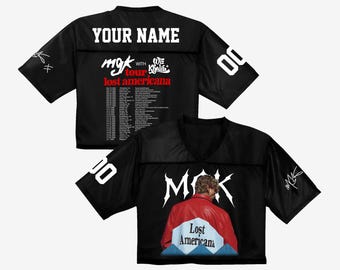 Personalized MGK Lost Americana Tour 2026 Crop top, Shirt, Mgk Jersey, Mgk croptop baseball Jersey