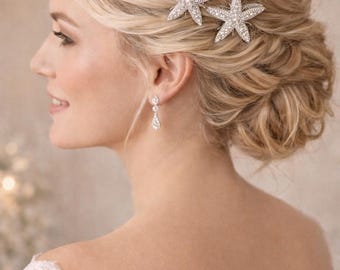 Forcine per capelli da sposa a forma di stella marina, accessori per capelli da matrimonio in spiaggia