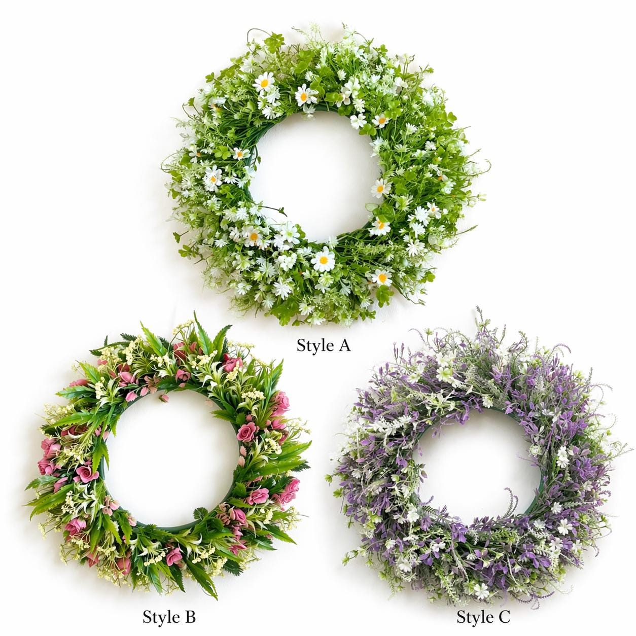 Pink Rose Spring Wreath, Green Front Door Wreath for Farmhouse Decor - Etsy