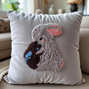 Punch Needle örngott Kanin