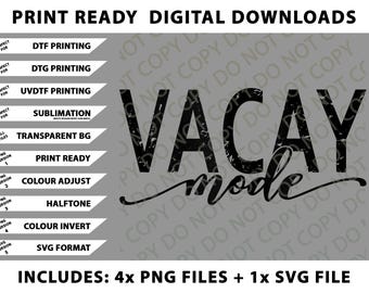 Vacay Mode, Vacation, Summer, Beach, Travel, Trip, Family Top Png Bundle, Digital Downloads