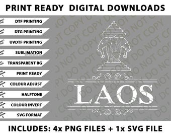 Erawan Laos Three Headed Elephant Png Bundle, Digital Downloads