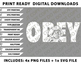 They Live Obey Png Bundle, Digital Downloads