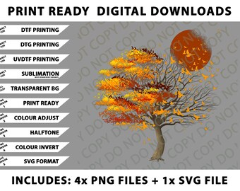 Natuur dieren in het wild volle maan boom zwerm vogels buiten bos png-bundel, digitale downloads