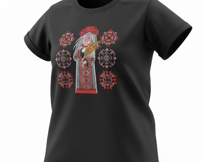 Ukrainian Embroidered T-Shirt Motanka