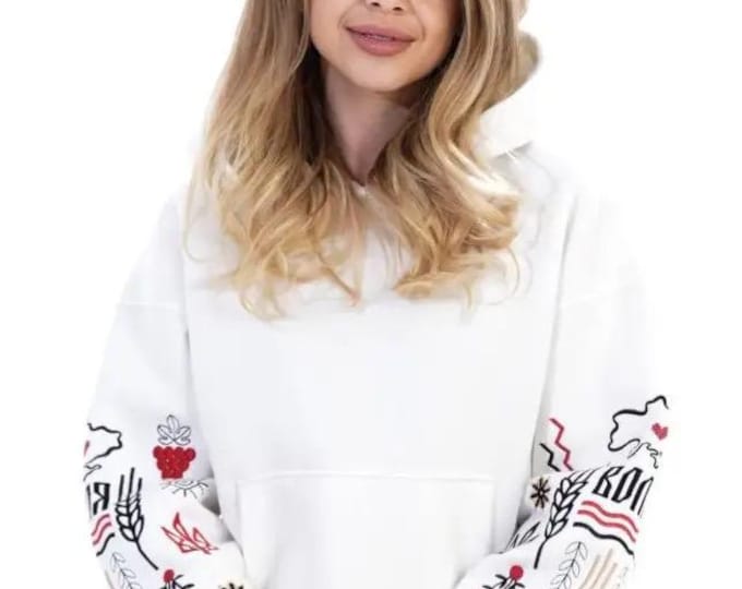 Ukrainian Embroidered Patriotic Hoodie