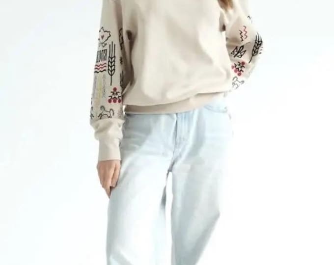 Ukrainian Embroidered Patriotic Sweatshirt