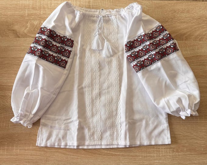 Ukrainian Embroidered Linen Blouse