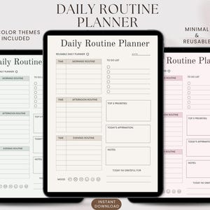 Tagesplaner Printable | Digitale Gewohnheit und Produktivität für iPad GoodNotes | Druckbare US Letter A4