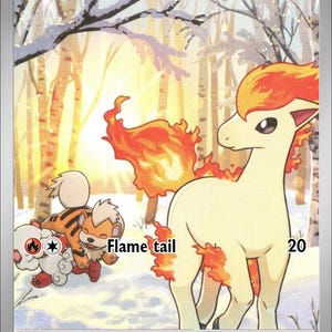 Ponyta - Pokemon Custom Fan Art Ręcznie Robiona Karta