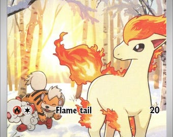 Ponyta - Carte Pokémon personnalisée faite main par un fan art