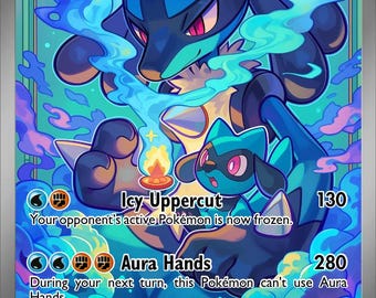 Lucario EX – Pokémon-Fanart-Karte (handgefertigt)