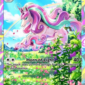 unicorn pokemon card Wildstar The proof printing that lasts through years of play and display Galarian Rapidash - Etsy